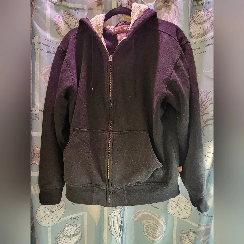 Moose Creek Black Hoodie with Cream Lining - Picture 2 of 8